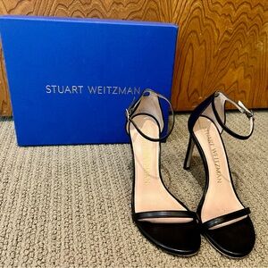Stuart Weitzman nudistsong black Napa leather size 6.5/37